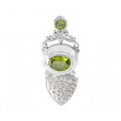 Carla Green Gemstone Pendant Elegant Silver Jewelry