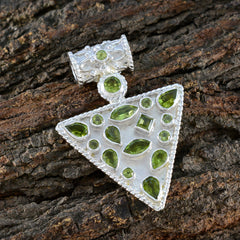 Yasmin Green Rope-Wire Statement Pendant