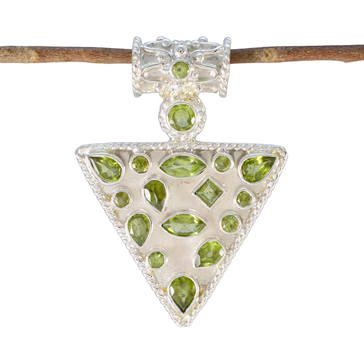 Yasmin Green Rope-Wire Statement Pendant Peridot Green Green