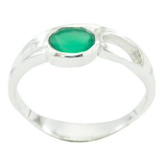 Liyana Artisan Green Solitaire Ring Green Onyx Green