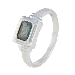 Clara Artisan Grey Solitaire Ring in Sterling Silver