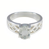 Tereza Artisan Light Green Solitaire Ring Green Amethyst Green