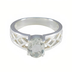 Tereza Artisan Light Green Solitaire Ring Green Amethyst Green