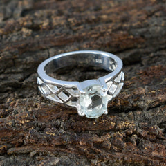 Tereza Artisan Light Green Solitaire Ring