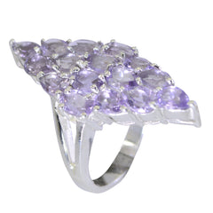 Natcha purple gemstone cocktail ring in sterling silver with clustered oval lavender stones