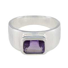 Maria Artisan Purple Solitaire Ring Amethyst Purple