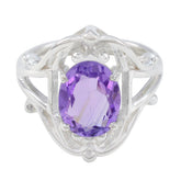 Natalie Artisan Purple Solitaire Ring Amethyst Purple