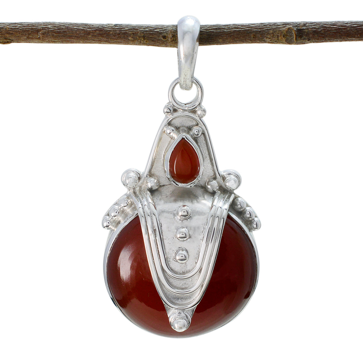 Antonia Red Rope-Wire Statement Pendant Red Onyx Red Red