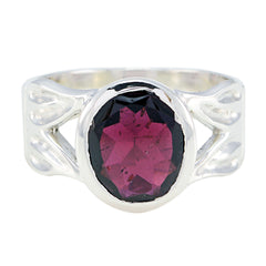Isabelle Artisan Red Solitaire Ring Garnet Red