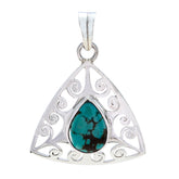Genesis Whisper-Thin Gemstone Necklace Pendant Silver Turquoise Turquoise Turquoise