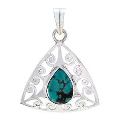Genesis Whisper-Thin Gemstone Necklace Pendant Silver Turquoise Turquoise Turquoise