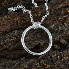 Yasmin Whisper-Thin Pendant Necklace Silver Circle