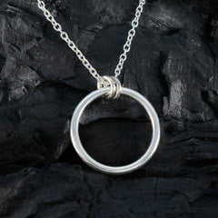 Yasmin Whisper-Thin Pendant Necklace Silver Circle