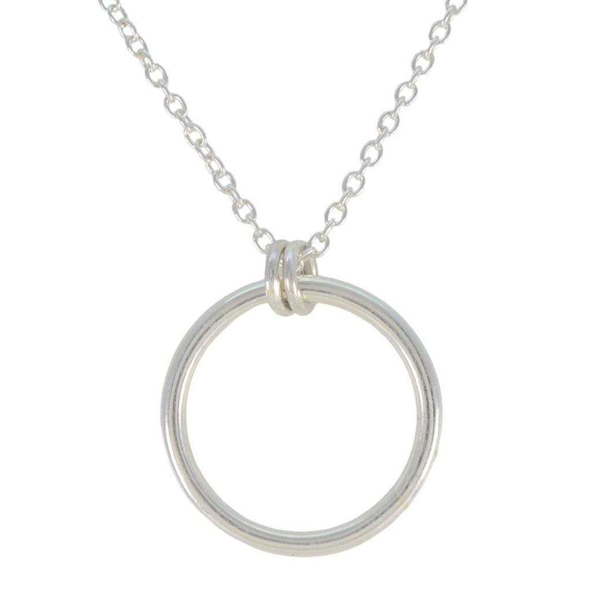 Yasmin Whisper-Thin Pendant Necklace Silver Circle Plain Plain Plain