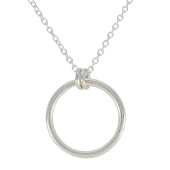 Yasmin Whisper-Thin Pendant Necklace Silver Circle Plain Plain Plain