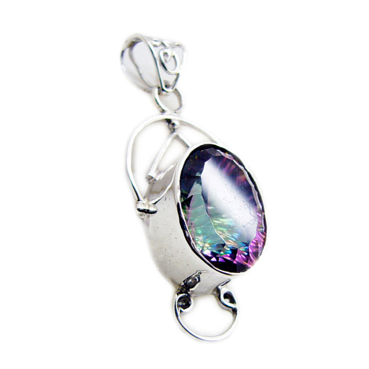 Audrey Rope-Wire Necklace with Colorful Pendant Mystic Quartz multicolor Multicolor
