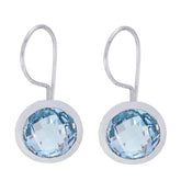 Aurora Blue Solitaire Earrings for Everyday Glam Blue topaz Blue Dangle