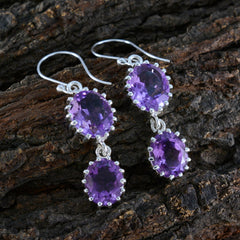 Aurora Purple Dangle Earrings for a Glam Look