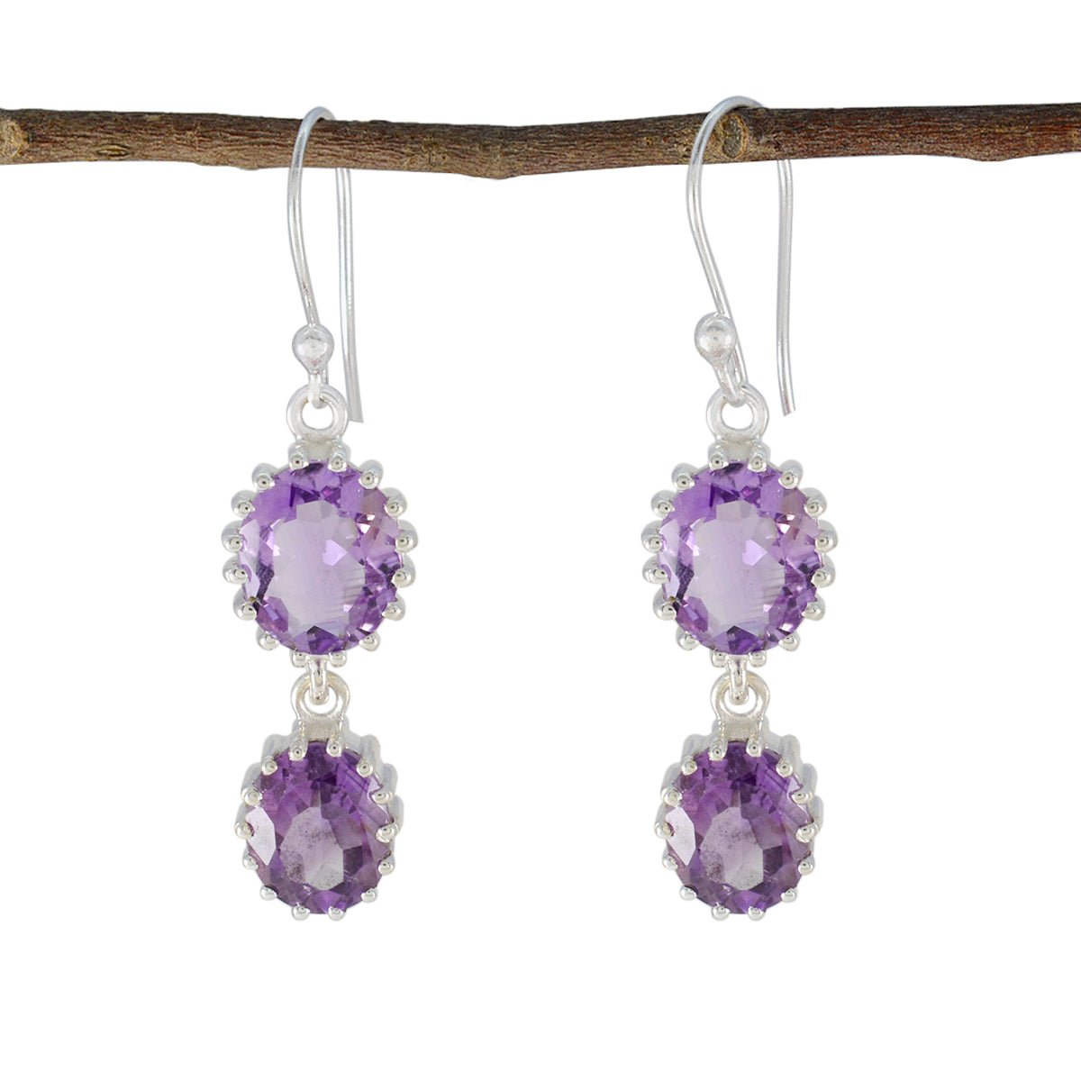 Aurora Purple Dangle Earrings for a Glam Look Amethyst Purple Dangle