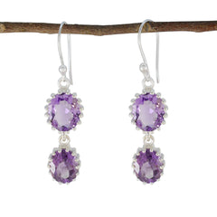 Aurora Purple Dangle Earrings for a Glam Look Amethyst Purple Dangle