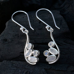 Aurora White Earrings with Elegant Silver Design