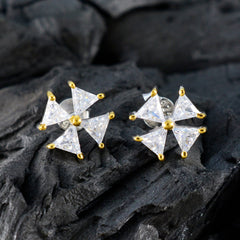 Aurora White Stud Earrings for Everyday Glam