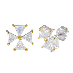 Aurora White Stud Earrings for Everyday Glam