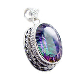 Autumn Multicolor Statement Pendant for Vibrant Style Mystic Quartz multicolor Multicolor