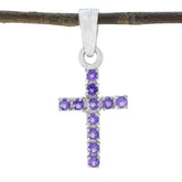 Autumn Purple Pendant Jewelry - Stunning Cross Design Amethyst Purple Purple
