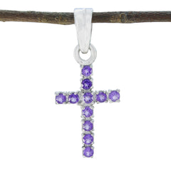 Autumn Purple Pendant Jewelry - Stunning Cross Design Amethyst Purple Purple