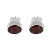 Autumn Red Stud Earrings for Everyday Glam Garnet Red Stud