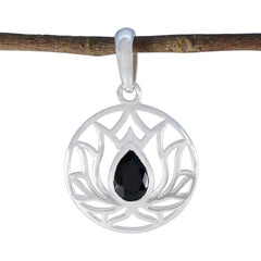 Ava Black Pendant Necklace - Elegant Stone Design Black Onyx Black Black