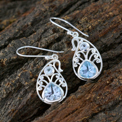 Ava Blue Dangle Earrings with Elegant Design
