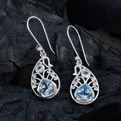 Ava Blue Dangle Earrings with Elegant Design