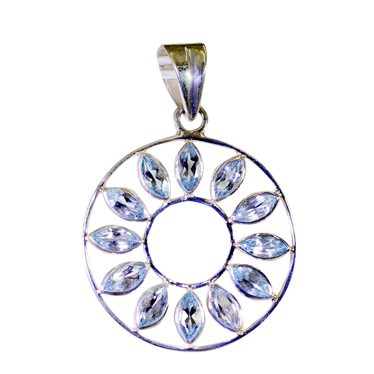 Ava Blue Sophisticated Featherlight Pendant Blue Topaz Blue Blue