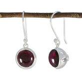 Ava Red Slim Dangle Earrings for Everyday Glam Garnet Red Dangle
