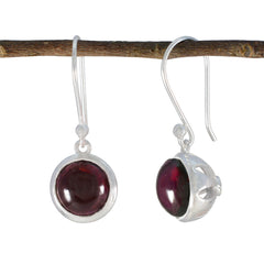 Ava Red Slim Dangle Earrings for Everyday Glam Garnet Red Dangle