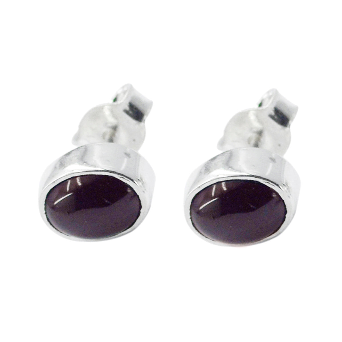 Ava Red Solitaire Earrings for Everyday Glam Garnet Red Stud