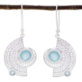 Ayaka Aqua Earrings - Elegant Silver Fashion Jewelry Aqua Chalcedony Green Dangle
