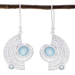 Ayaka Aqua Earrings - Elegant Silver Fashion Jewelry Aqua Chalcedony Green Dangle