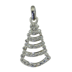 Ayesha Crystal Pendant Online - Elegant Silver Tree Design White CZ White White