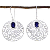 Bella Blue Solitaire Dangle Earrings for Everyday Glam Iolite Blue Dangle