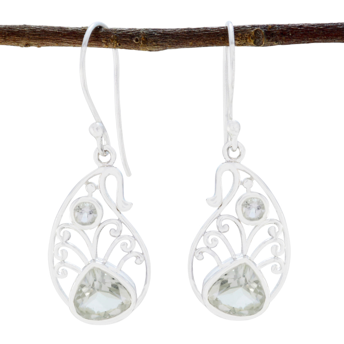 Bella Fashion Earrings with Elegant Gemstone Design Amethyst Purple Dangle