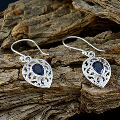Bianca Blue Solitaire Earrings - Elegant Silver Design