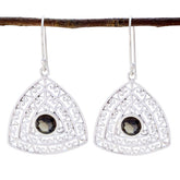 Bianca Brown Dangle Earrings with Elegant Design Smoky Quartz Brown Dangle