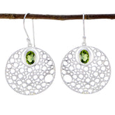 Bianca Green Dangle Earrings with Unique Design Peridot Green Dangle