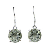Bianca Green Solitaire Earrings - Stylish Gemstone Jewelry Green Amethyst Green Dangle