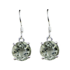 Bianca Green Solitaire Earrings - Stylish Gemstone Jewelry Green Amethyst Green Dangle