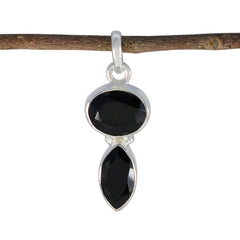 Emilia Black Armor Pendant - Elegant Fashion Jewelry Black Onyx Black Black