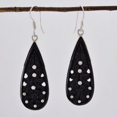 Angel Black Dangle Earrings with Elegant Design